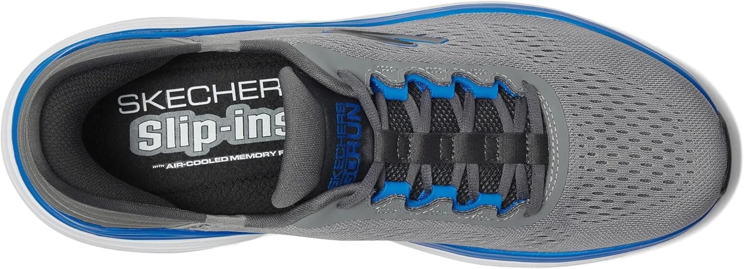 Мужские кроссовки Skechers Hands-Free Max Cushioning Linear Focus, синий/серый — фото 2
