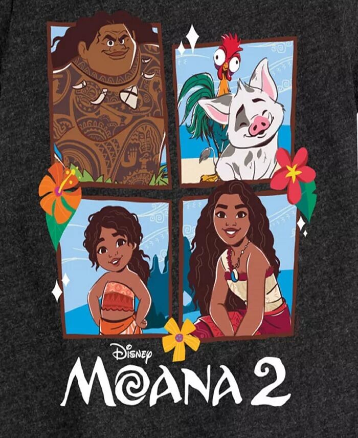 Футболка с коротким рукавом и принтом «Моана 2» для больших девочек Disney, черный — фото 3