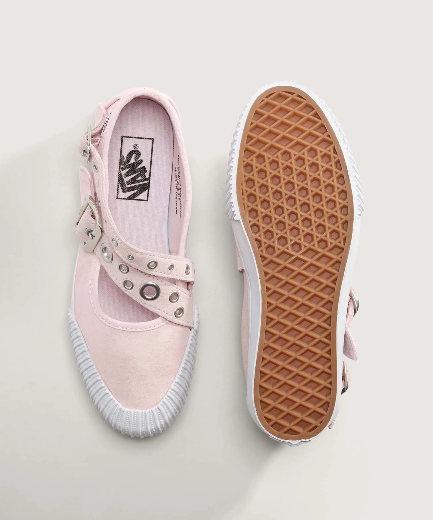 Женские кеды с двойными ремешками VANS Mary Jane светло-розовые — фото 3