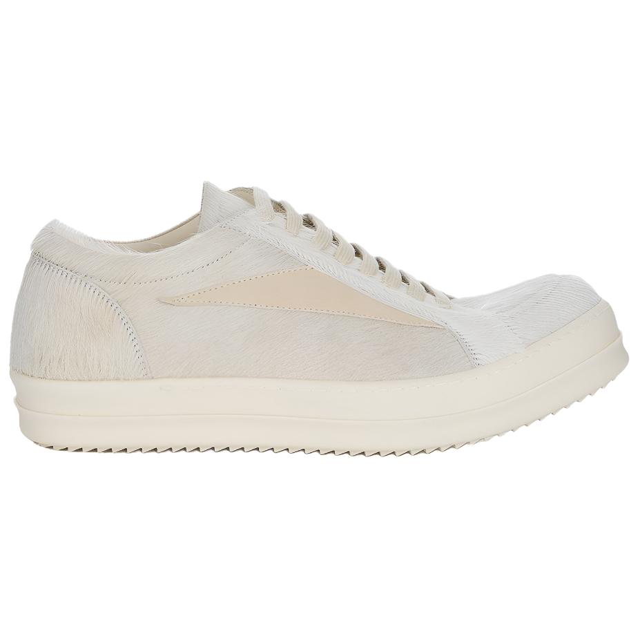 RICK OWENS RO Concordians Кожаные низкие кроссовки для скейтбординга 3,5 см мужские молочно-белые — фото 3