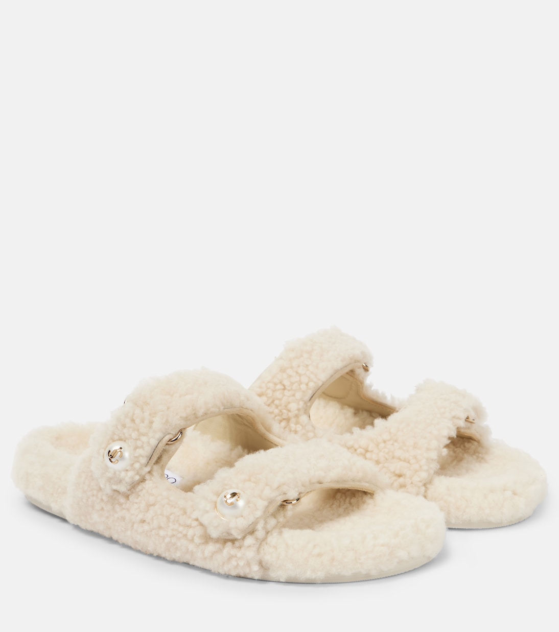Сандалии из фаянсовой овчины Jimmy Choo, Natural