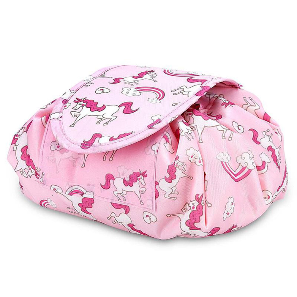 Круглая косметичка One Step на шнурке, Rose White Horses Intirilife, цвет розовый — фото 2