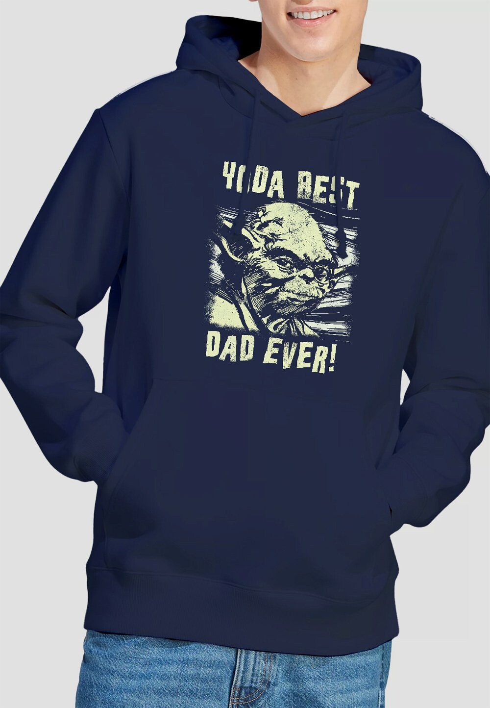 

Толстовка с капюшоном YODA BEST DAD COMIC PRINT Star Wars, темно-синий