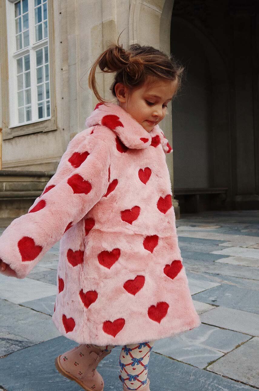 

Детское пальто Konges Sløjd FUZZIE COAT, розовый