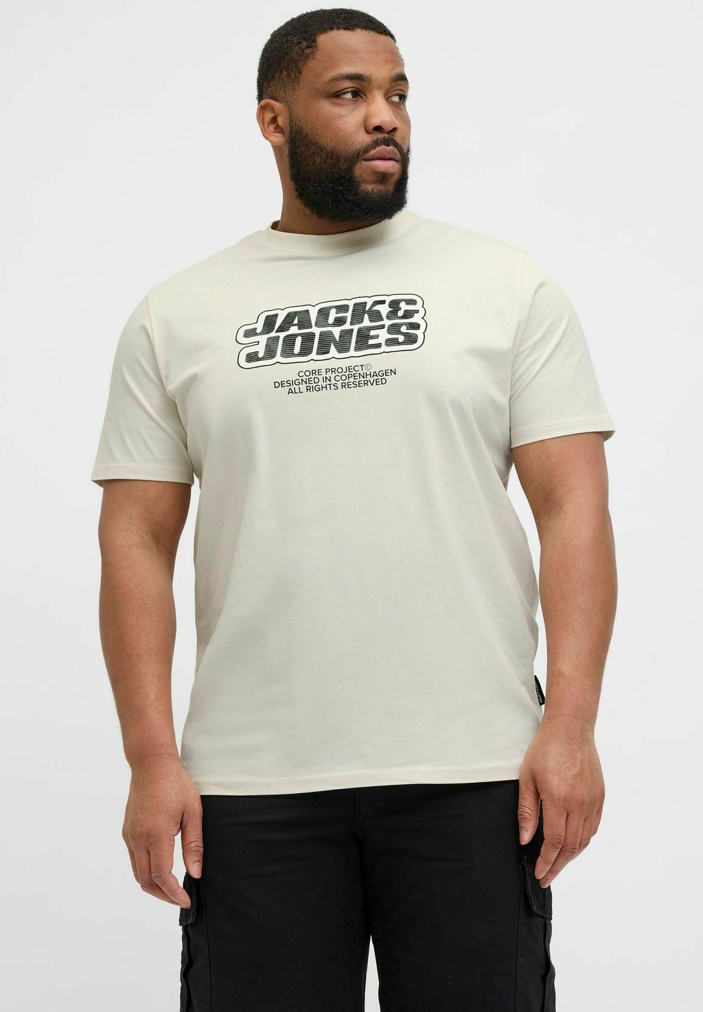 

Футболка с принтом PLUS SIZE Jack & Jones, кремовый