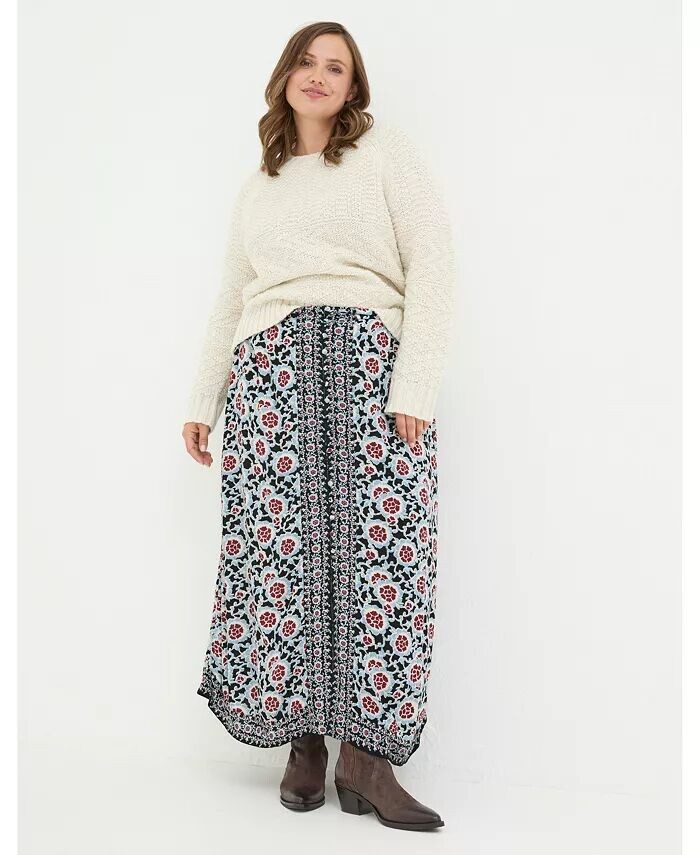 

Юбка миди Arabella Wild Floral размера Plus FatFace, черный