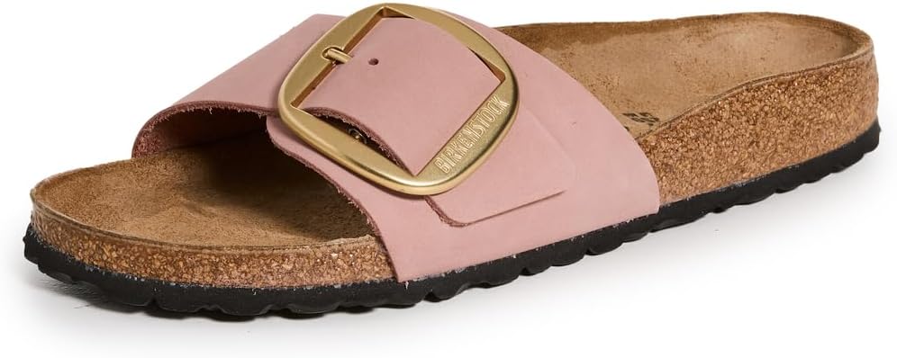 

Женские сандалии Birkenstock Madrid с открытым носком, черно-белая кожа