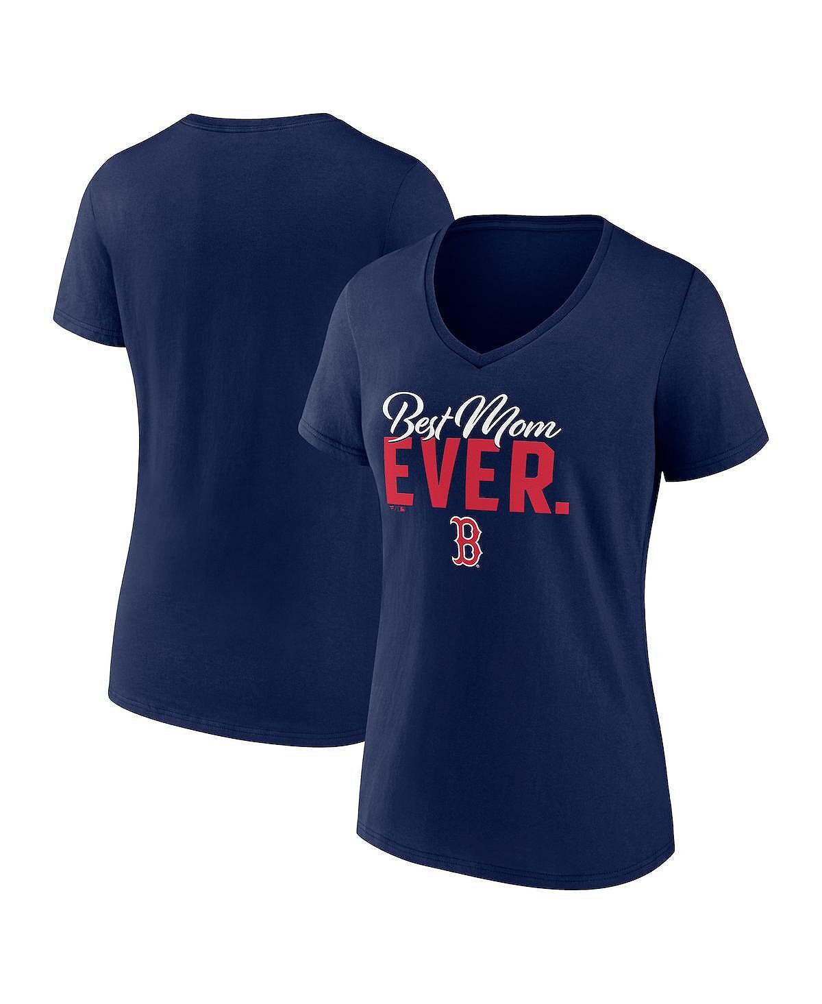 

Женская темно-синяя футболка с v-образным вырезом с логотипом Boston Red Sox Mother's Day Fanatics, темно-синий