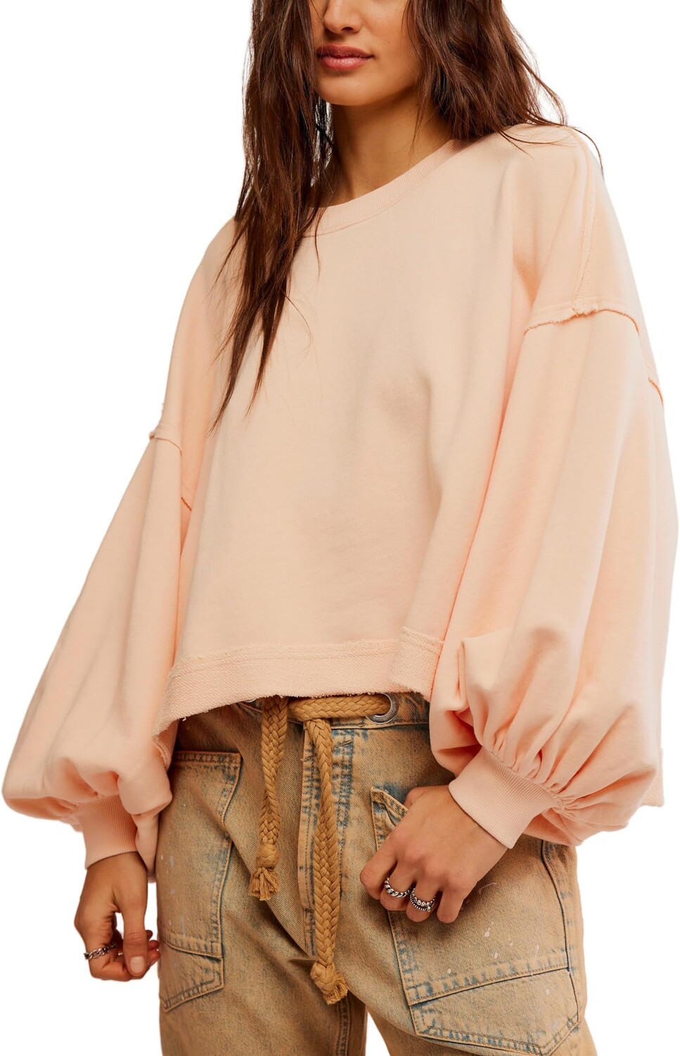 

Свитер Free People Trish Sweatshirt, цвет Summer Peach