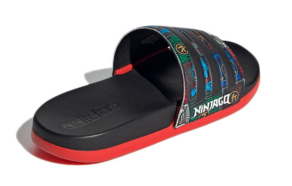 Тапочки lego x adilette комфорт к Adidas, черный — фото 4