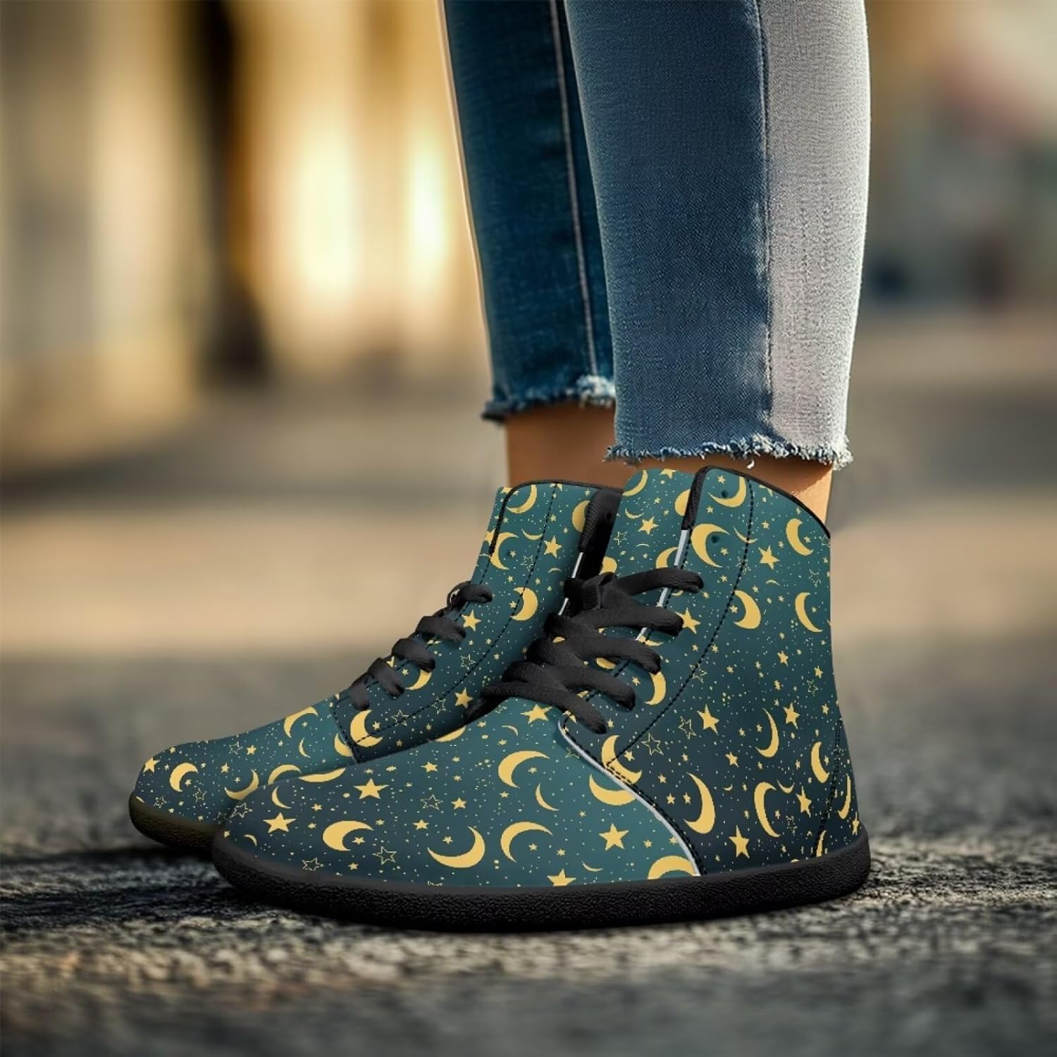 Мужские сандалии Jeiento Galaxy Barefoot с минималистичным дизайном, широкой носочной частью, ботильонами на щиколотку, из искусственной кожи, для ходьбы, повседневная обувь, Moon and Stars — фото 3