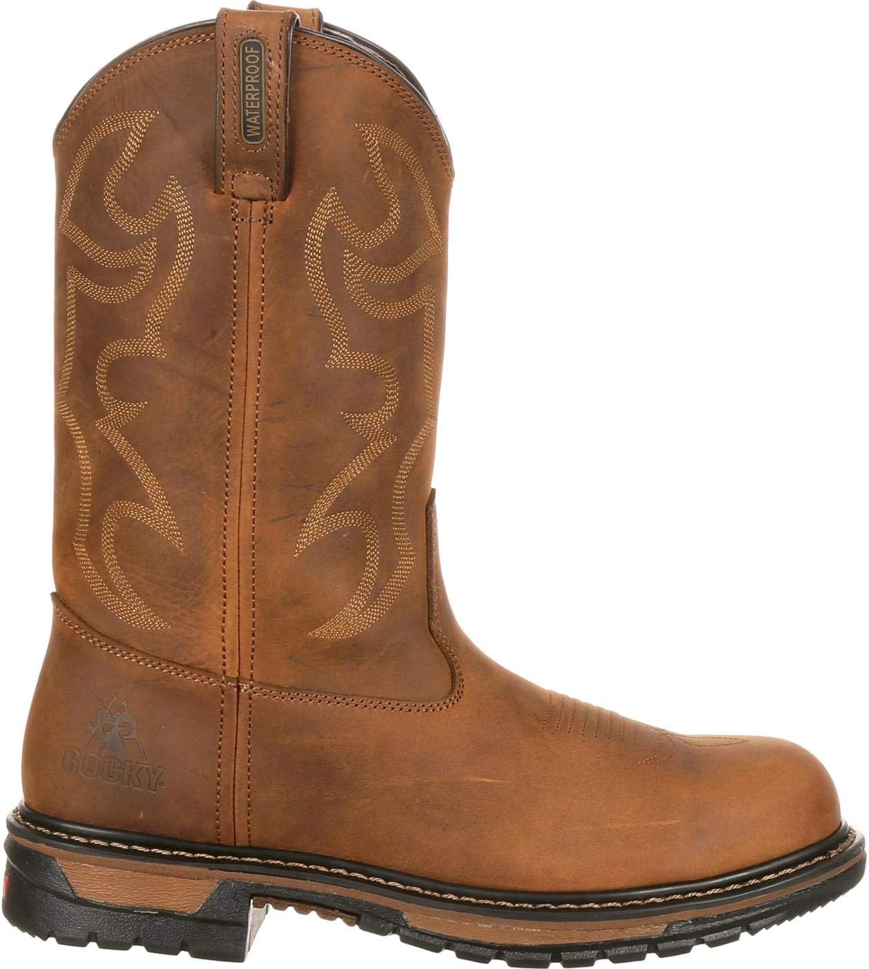 

Мужские оригинальные вестерн-бутсы ROCKY Ride Branson с стальным носком и водонепроницаемые, Aztec Crazy Horse