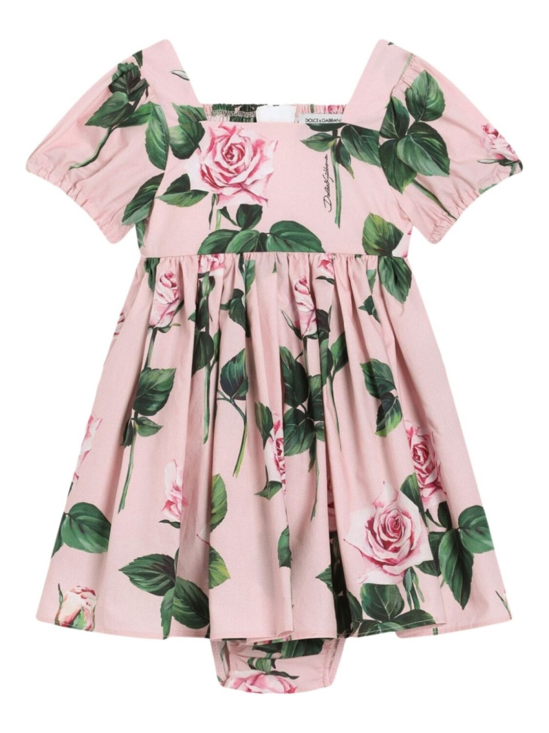 

Платье Dolce & Gabbana Kids с принтом роз, розовый