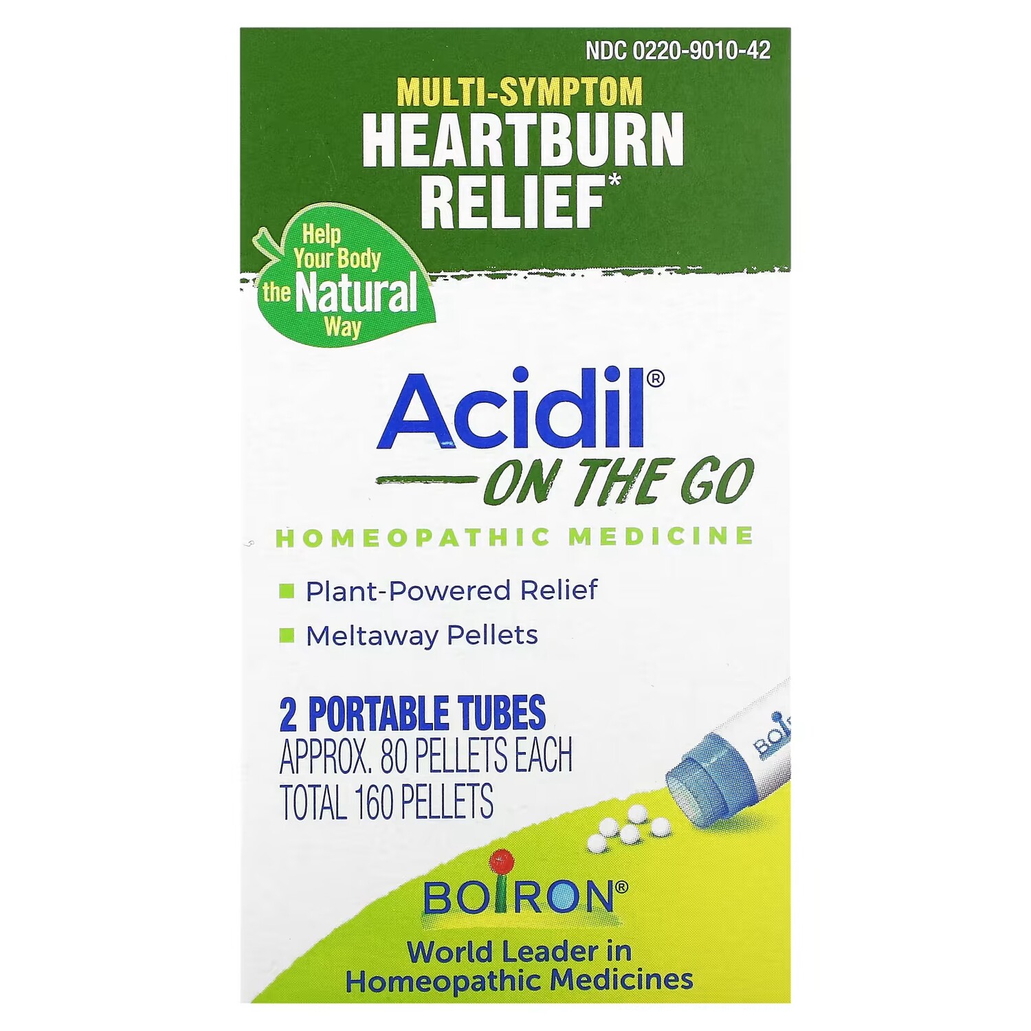 

Средство от изжоги Boiron Acidil On The Go, 2 портативных тюбика по 80 гранул