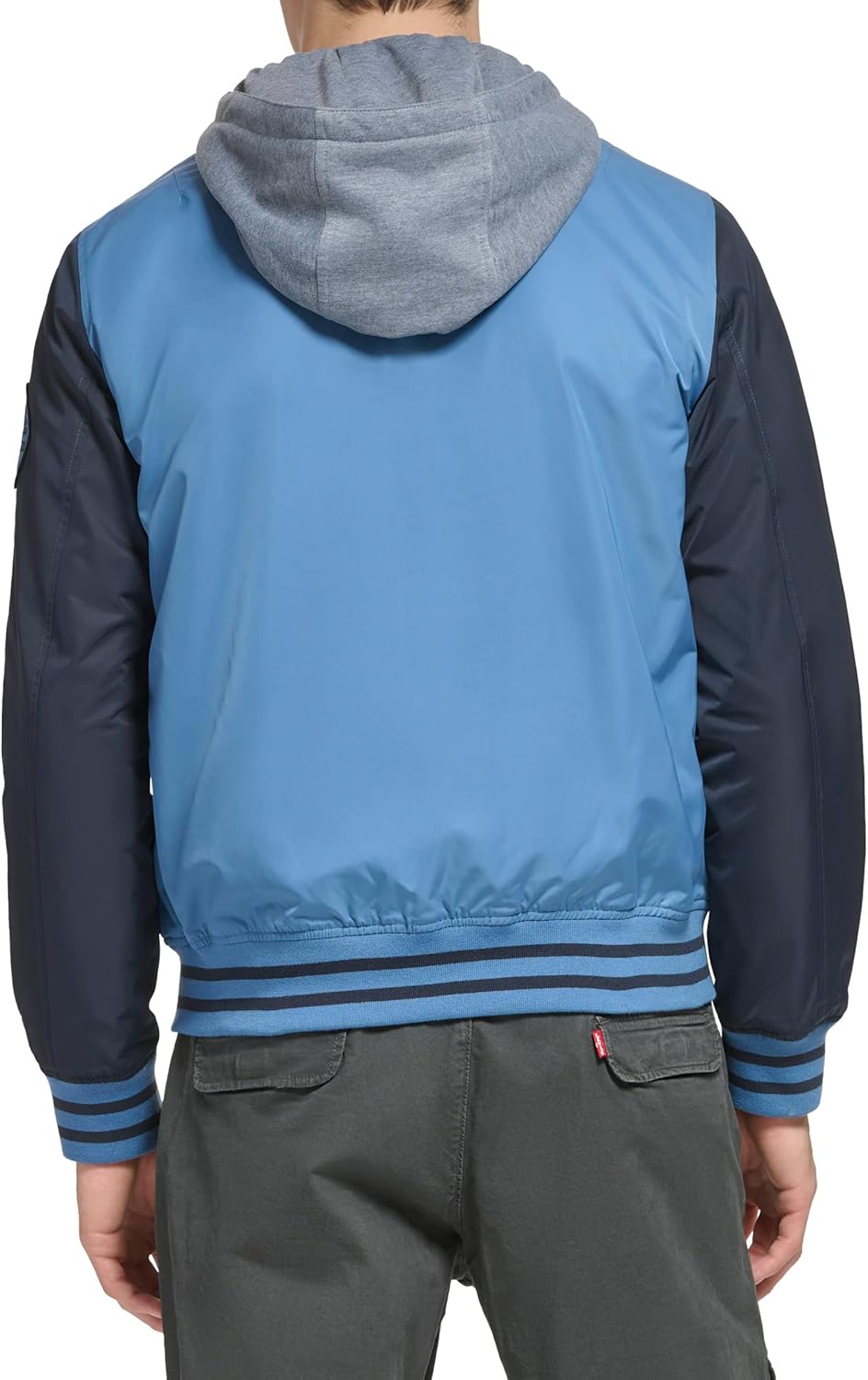 Мужская университетская куртка-бомбер Levi's Colorblock, Blue Horizon/Fleece Hood — фото 3