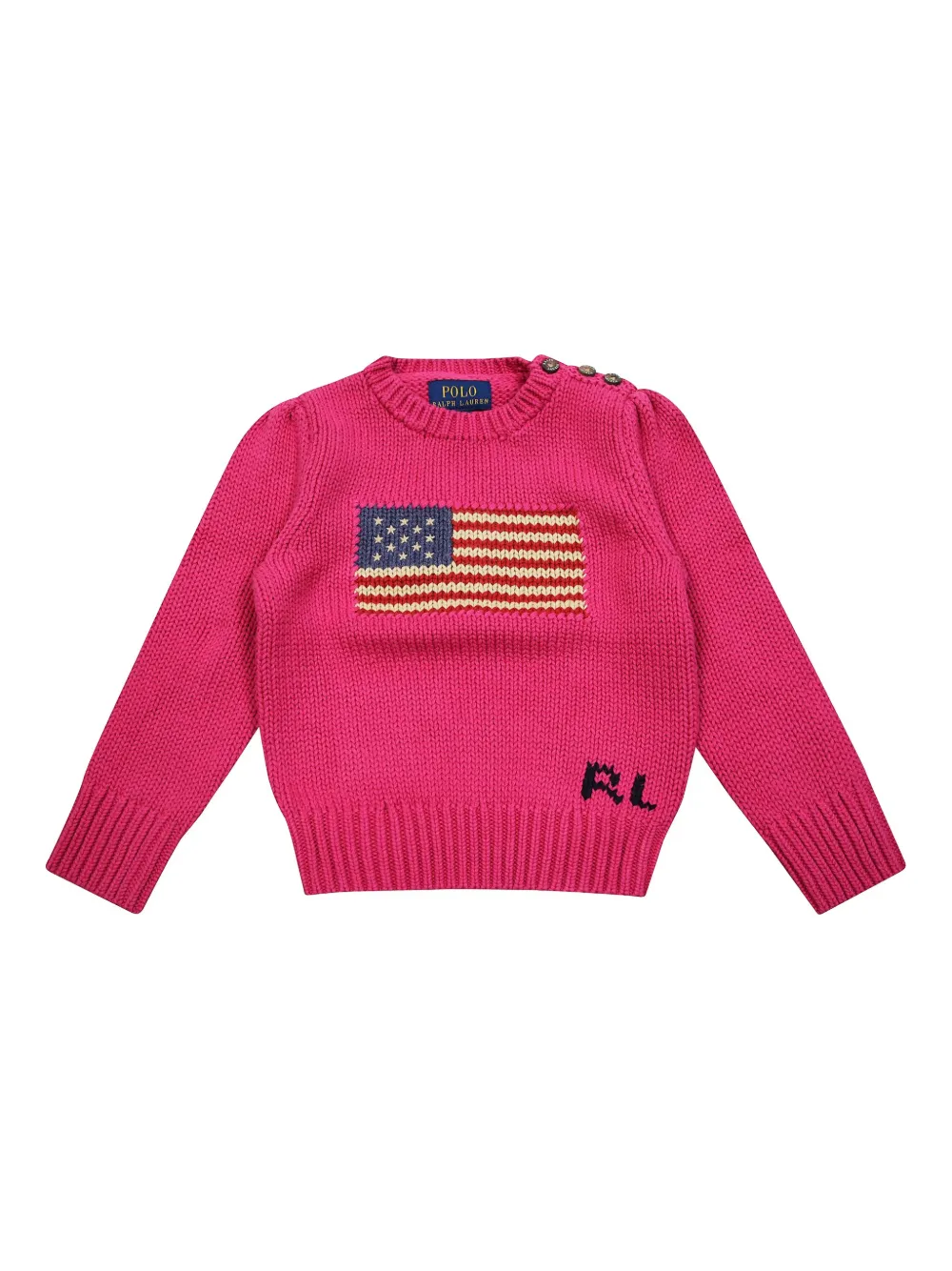 

Свитер с флагом США Polo Ralph Lauren Kids, розовый