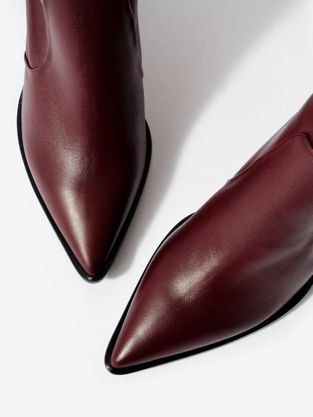 Ботинки Amy с острым носком из кожи Mint Velvet, Red Burgundy — фото 3