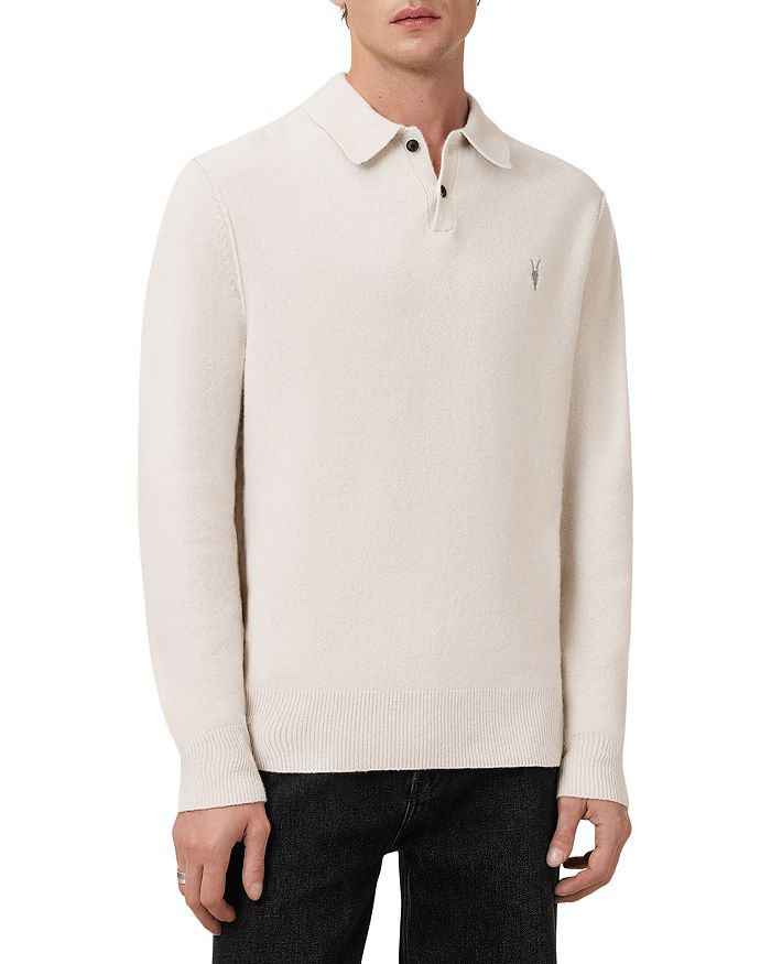 

Свитер с воротником-поло Statten Regular Fit ALLSAINTS, белый