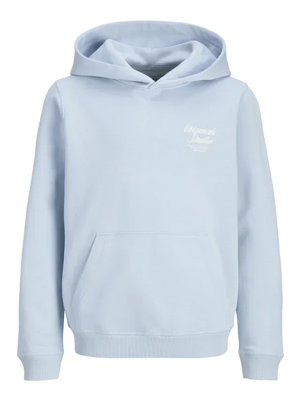Толстовка с капюшоном Jornorrebro typo back hood sn jnr hoodie Jack & Jones Junior, небесно-голубой — фото 4