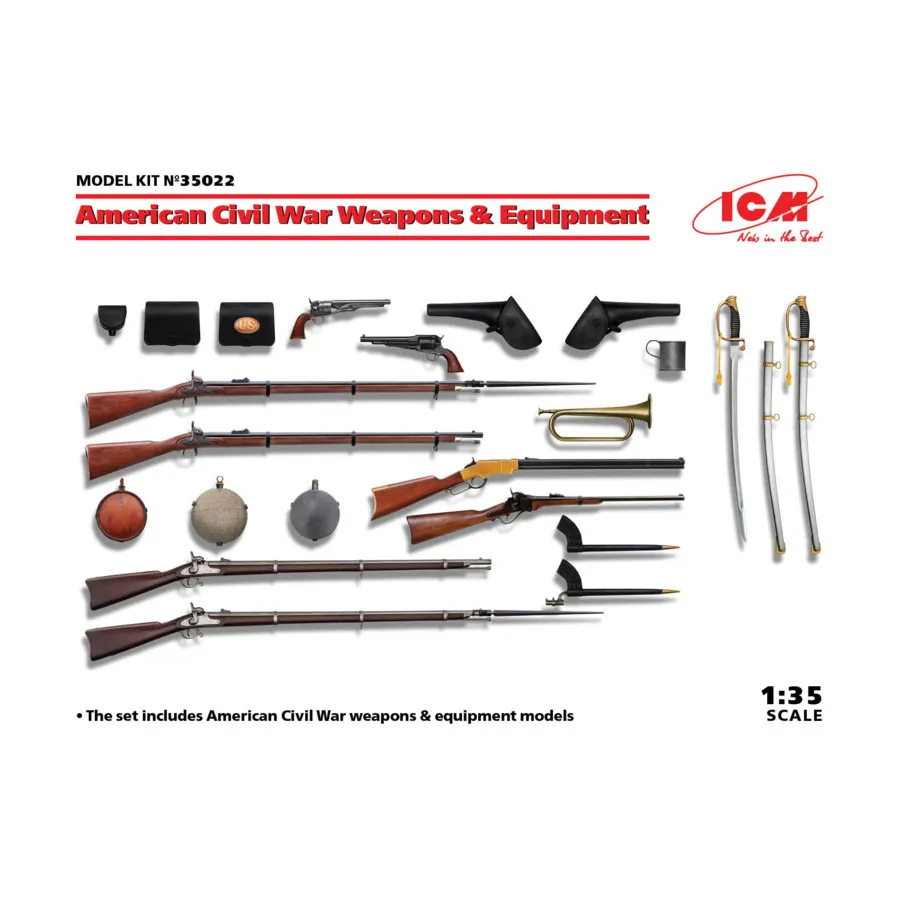 

Оружие и оборудование Гражданской войны в США, Military Models 1/35 Scale (ICM)