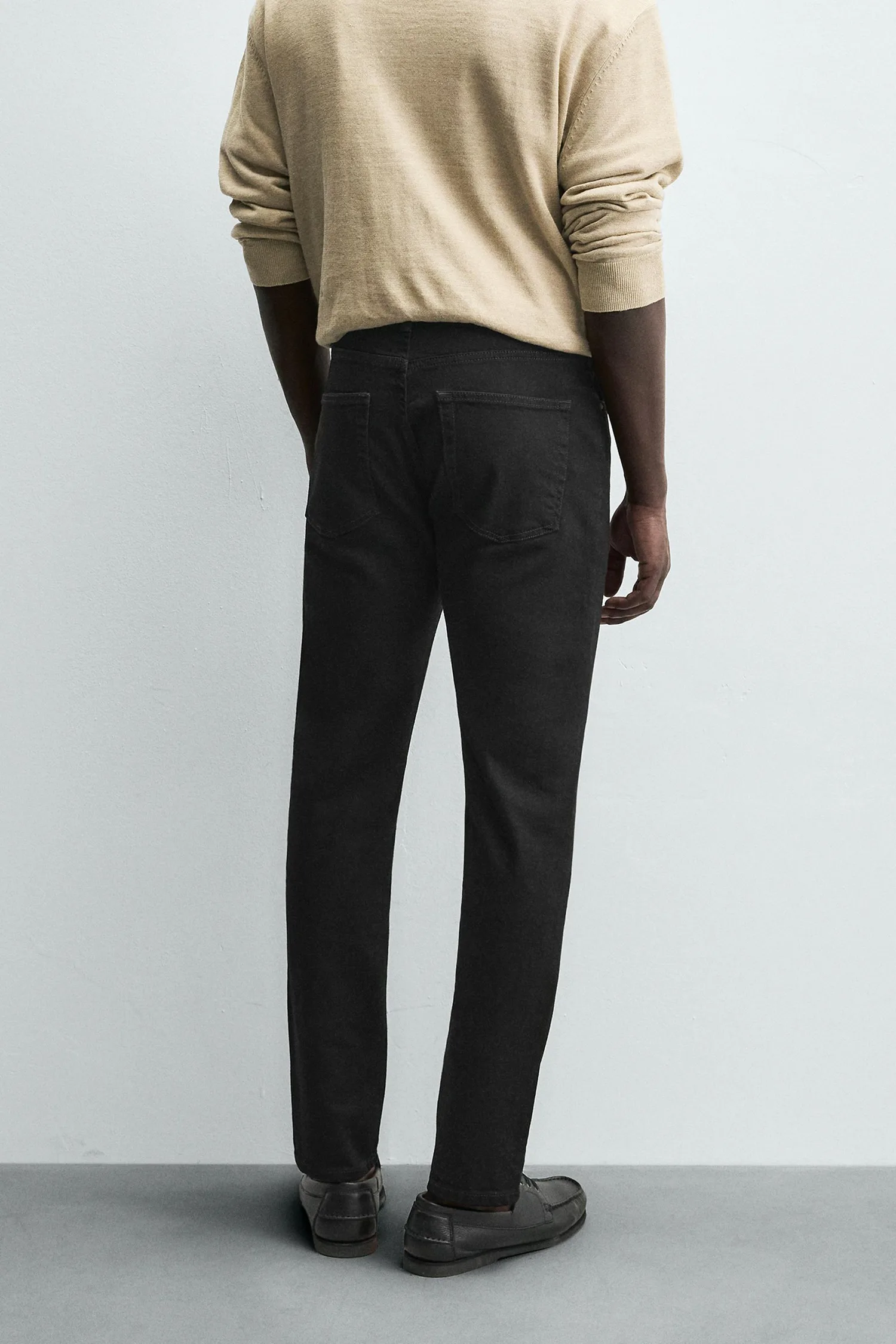 Базовые джинсы зауженного кроя Zara, черный — фото 3