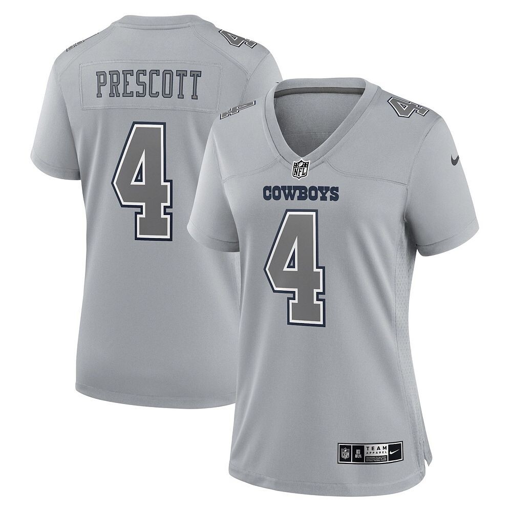 

Женский джерси Nike Dak Prescott Grey Dallas Cowboys Atmosphere Fashion Game Джерси, цвет Cow Grey