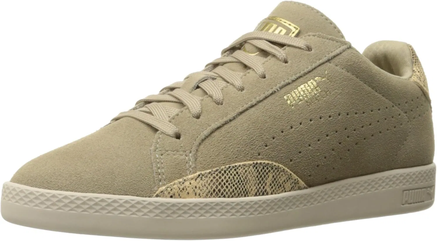 Кроссовки теннисные PUMA, белый, золотой