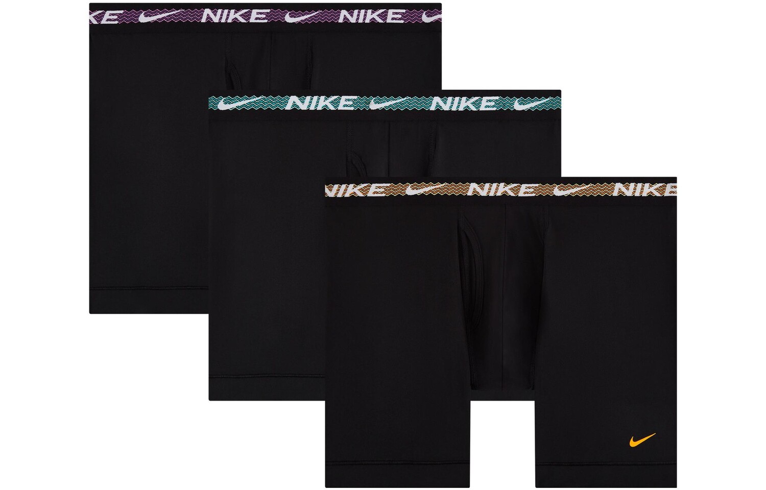 

Мужские трусы Nike, цвет 3 strips (black / sundial yellow / lamp grass purple red / risin