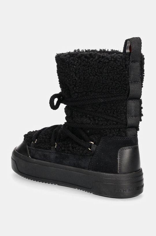 Зимние ботинки Snowboot из искусственной овчины на шнуровке Tommy Hilfiger, черный — фото 3