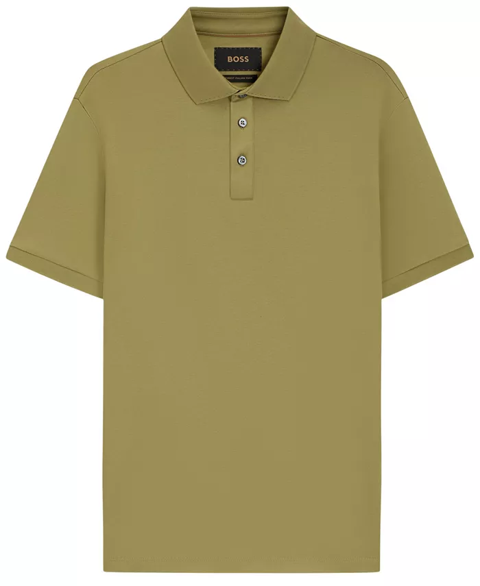 

Мужская поло из мерсеризованного хлопка Regular-Fit Hugo Boss, зеленый