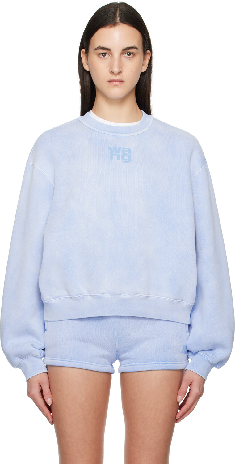 

Синяя толстовка с логотипом Puff alexanderwang.t