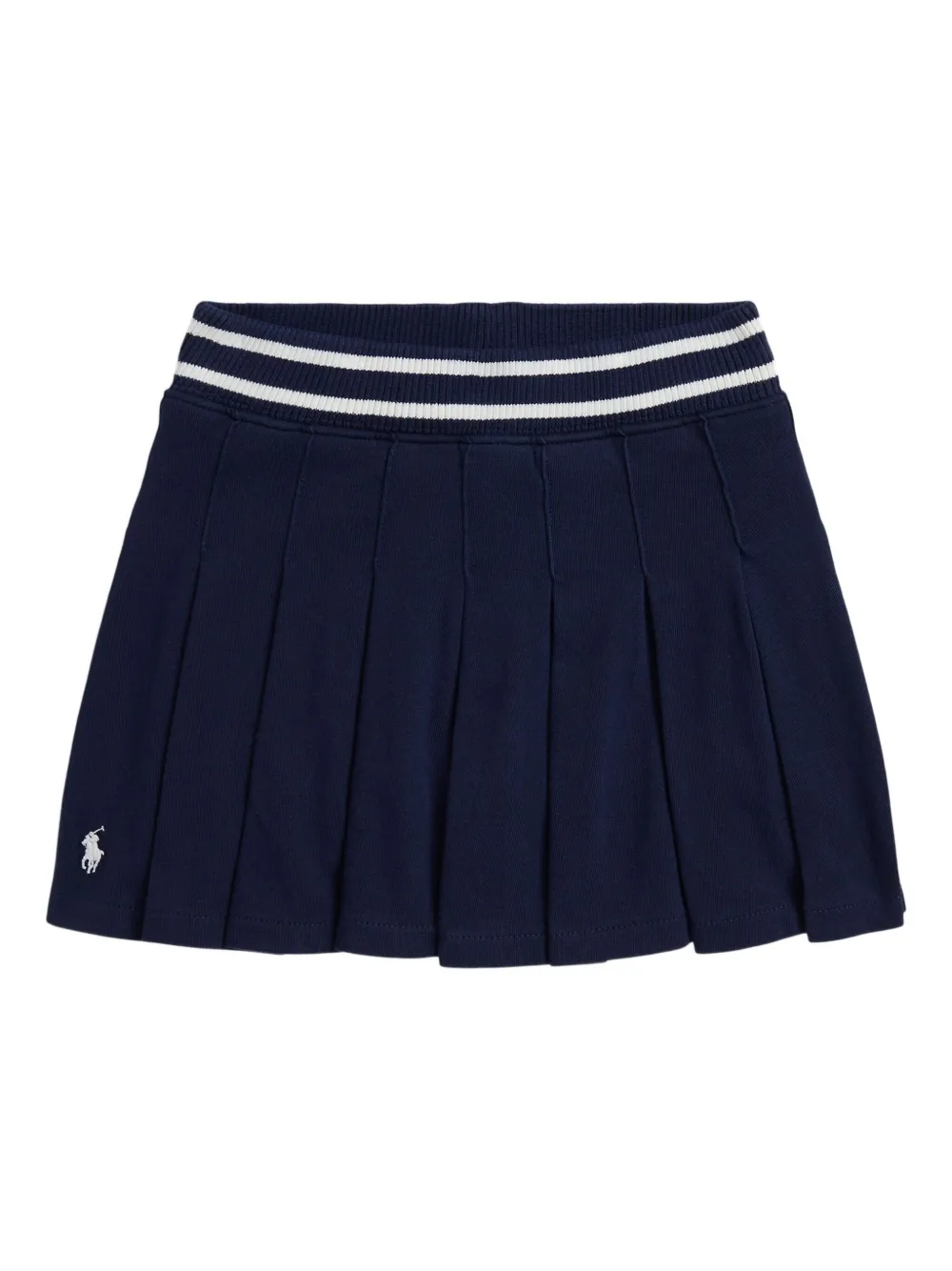 Плиссированная юбка с поясом в рубчик POLO RALPH LAUREN KIDS, синий — фото 3