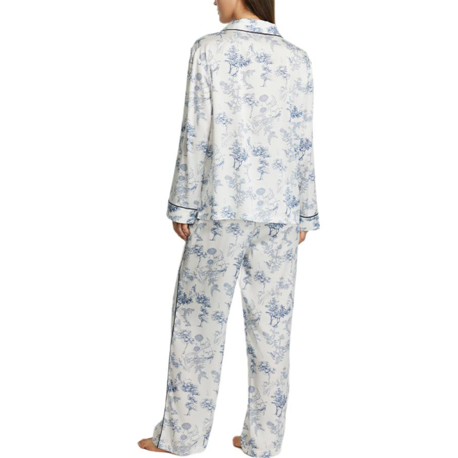 Victoria's Secret Пижамный комплект Refined Print, шелковистая, нежная к коже, женская, элегантный blue — фото 4