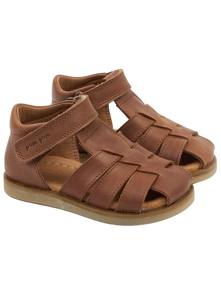 

POM POM Кожаные полусандалии светло-коричневого цвета