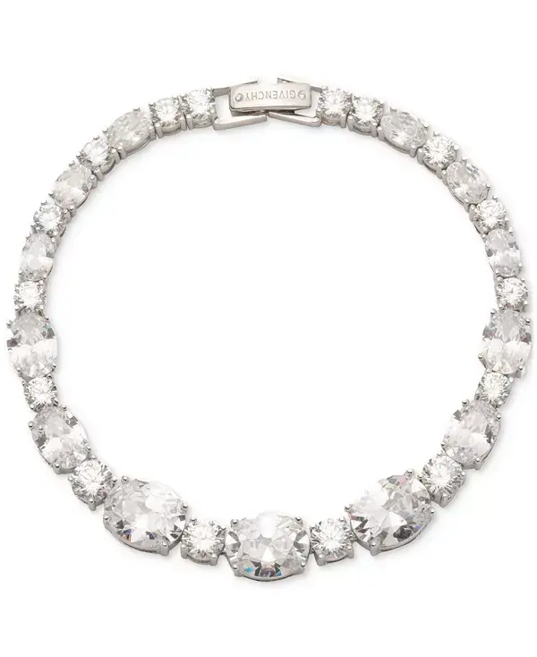 

Теннисный браслет из кубических цирконий серебристого оттенка со смешанной огранкой Givenchy, white