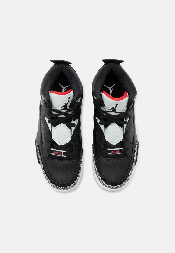 Кроссовки высокие Son of mars Jordan, черный/университетский красный/серый туман/белый — фото 4
