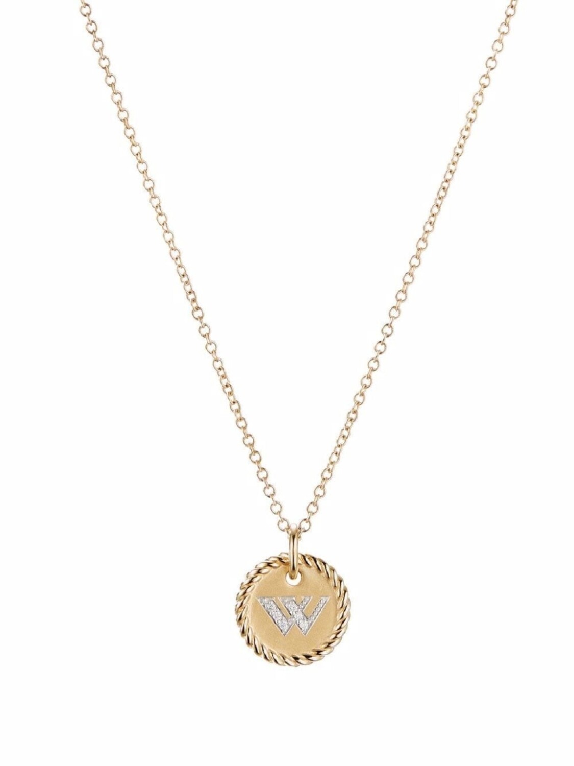 

Колье Initial W из желтого золота с бриллиантами David Yurman, золотой