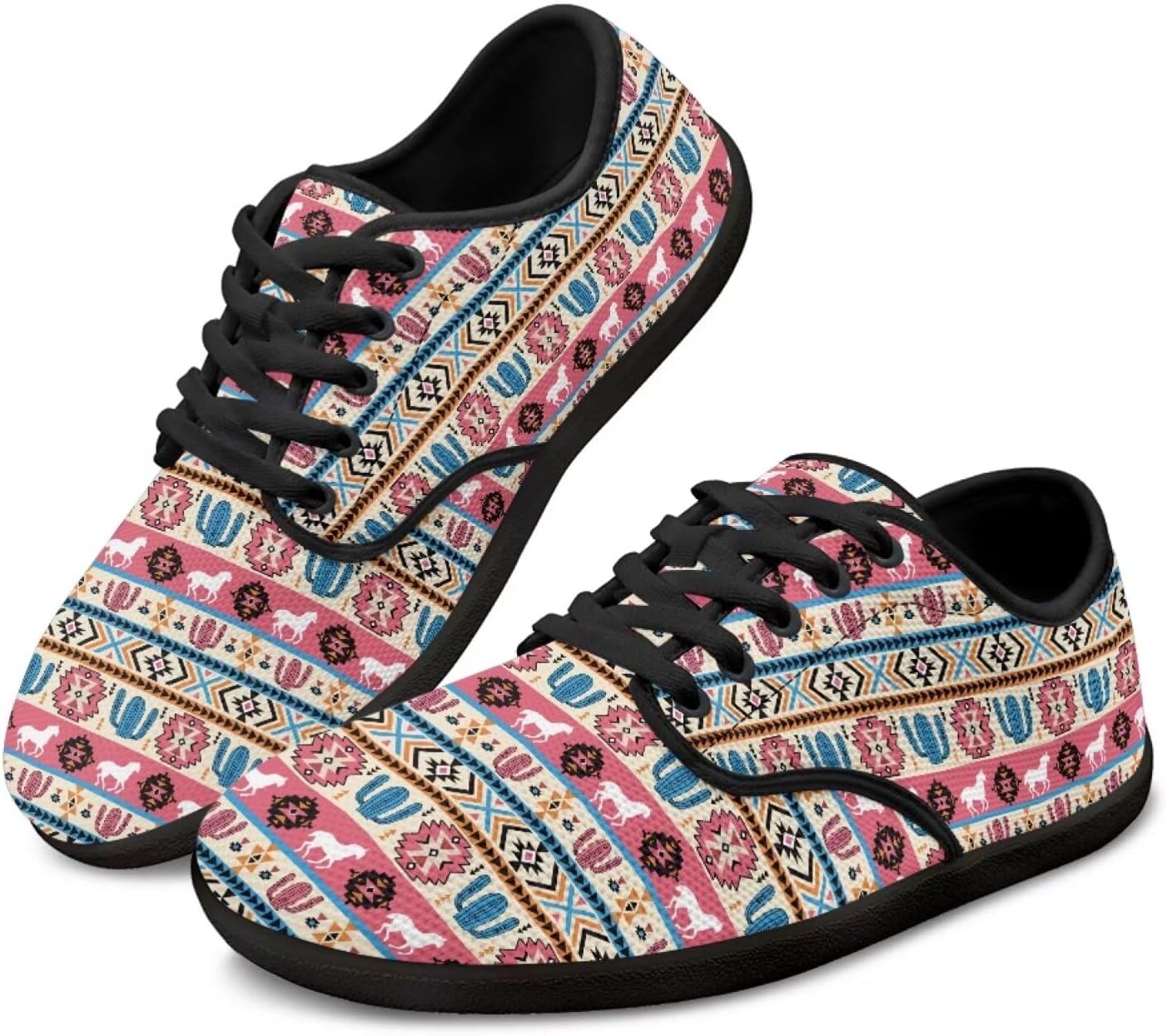 

Мужские и женские босоножки Jeiento с ацтекским узором с широким носком, кроссовки для бега с нулевым перепадом подошвы, розовый