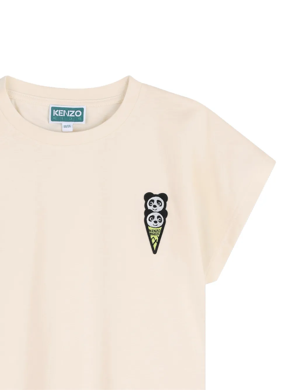 Футболка с вышитым рисунком Kenzo Kids, нейтральный — фото 3