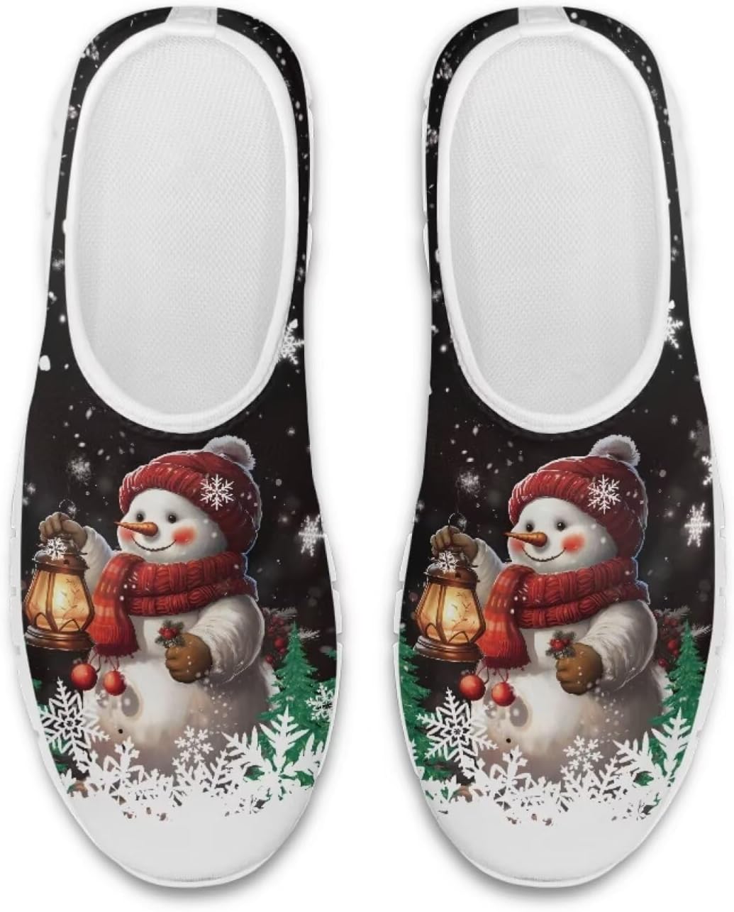 

Кроссовки Belidome Slip On для мужчин и женщин, низкие, сетчатые, легкие для бега и тренировок, Cute Snowman