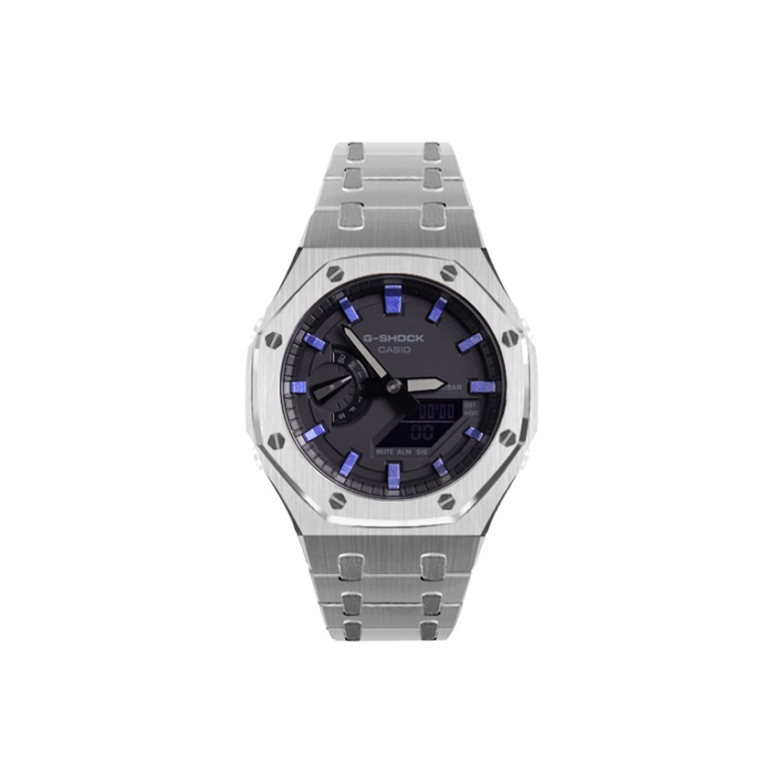 

CASIO Часы Unisex Liquid Crystal/Analog Dual Display Series 48.5mm Black Watch, Toxic Gas Shell Full Forged Silver