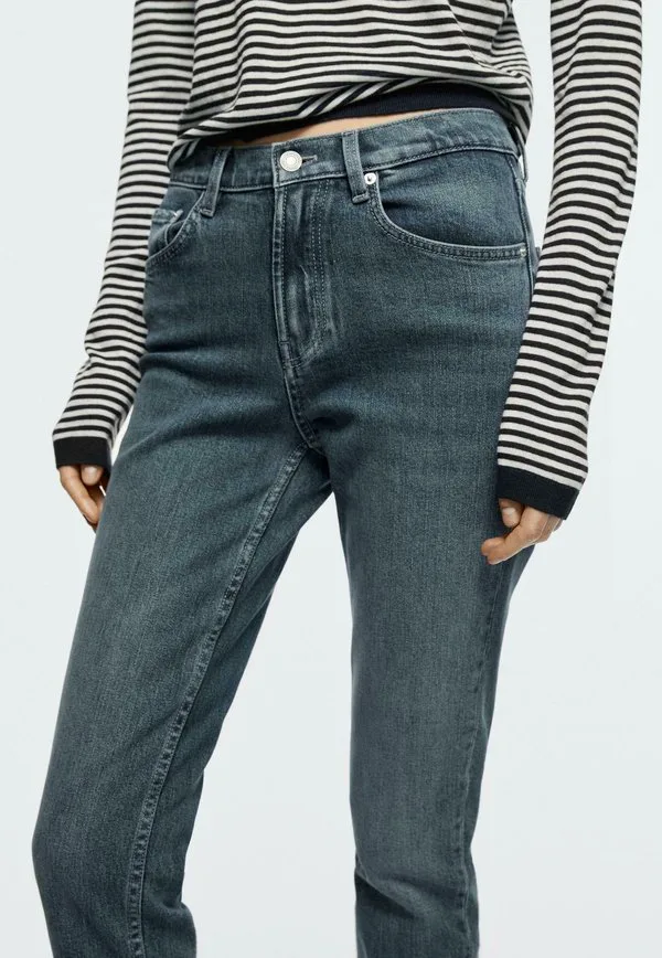 Укороченные джинсы облегающего кроя Massimo Dutti, Dark Blue — фото 3