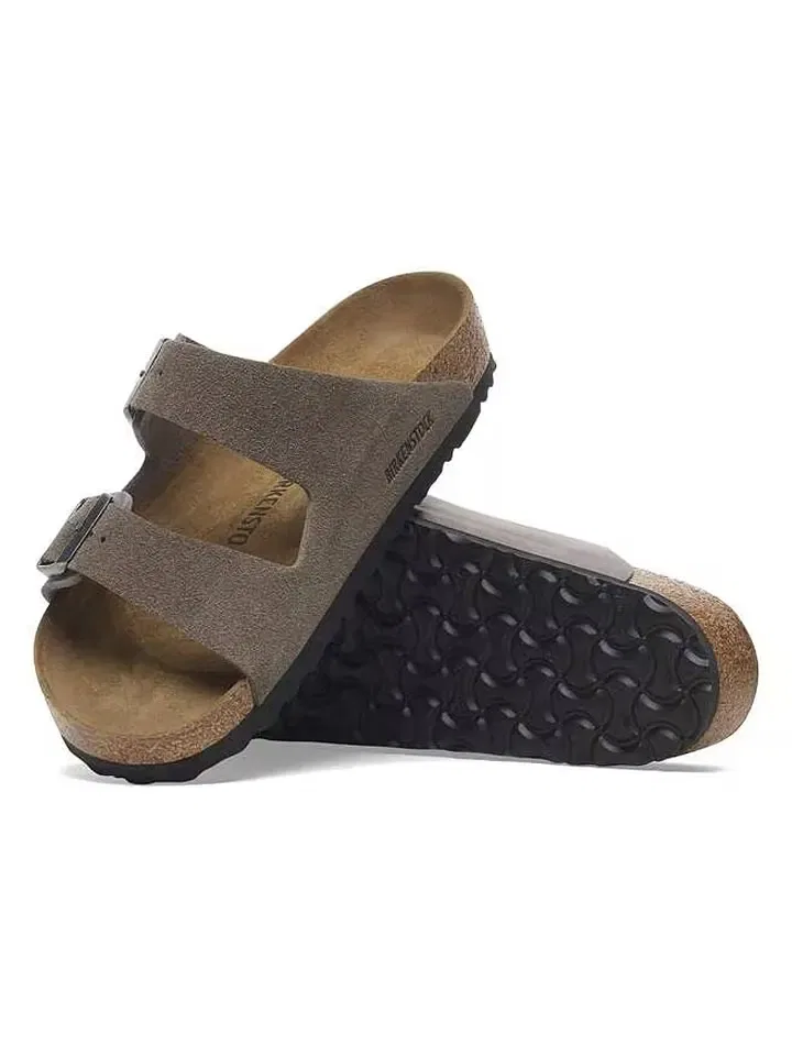 Домашние тапочки на ремне, кожаные, Birkenstock, антрацит — фото 4