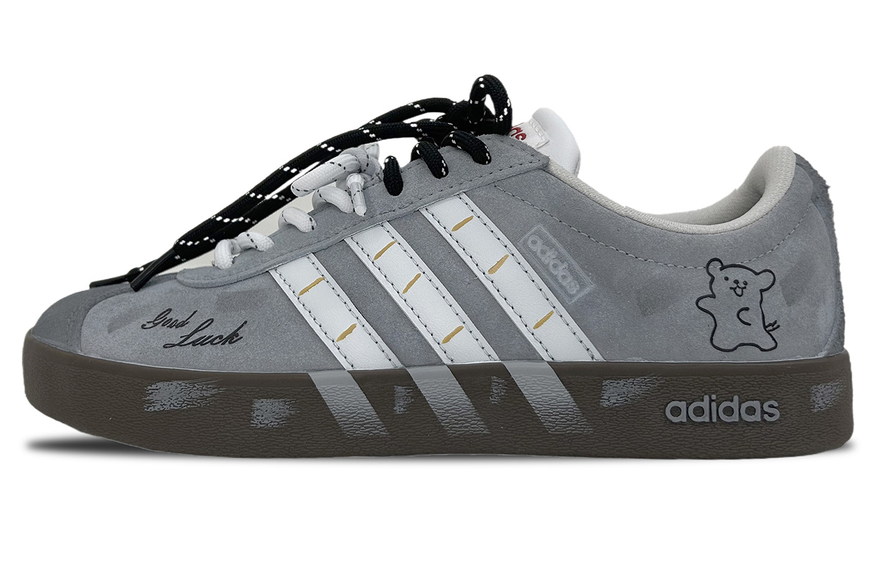 

Adidas ВЛ Корт 2.0 Амортизирующие износостойкие низкие скейтбордские кроссовки унисекс серо-черные, цвет Gray
