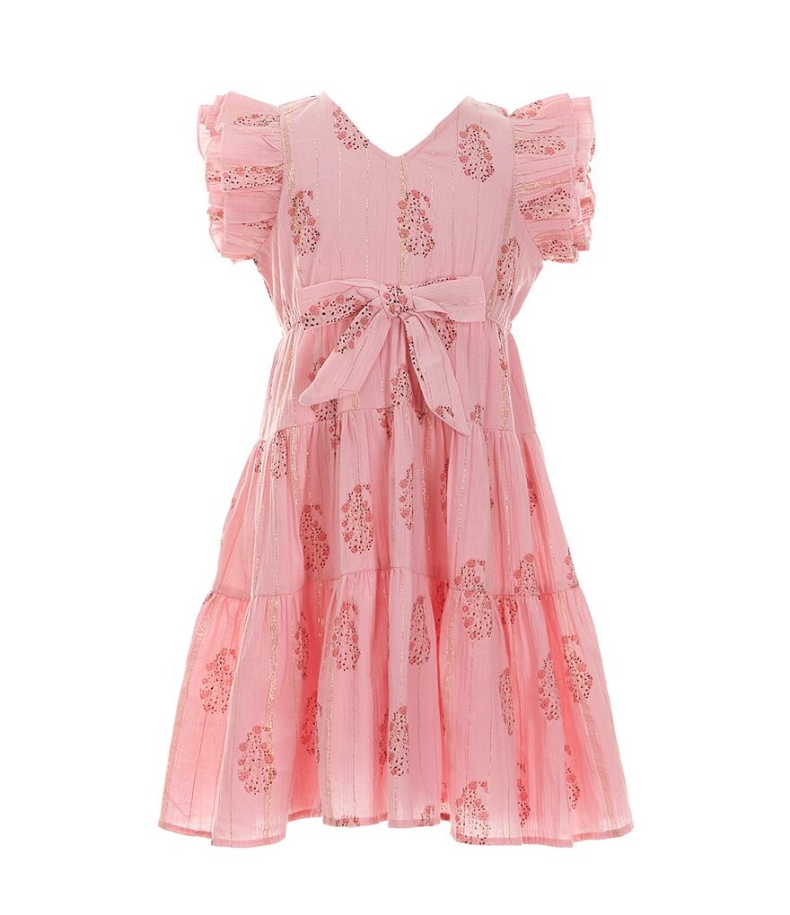 

Платье макси с развевающимися рукавами A Loves A Little Girls 2T-6X, розовый