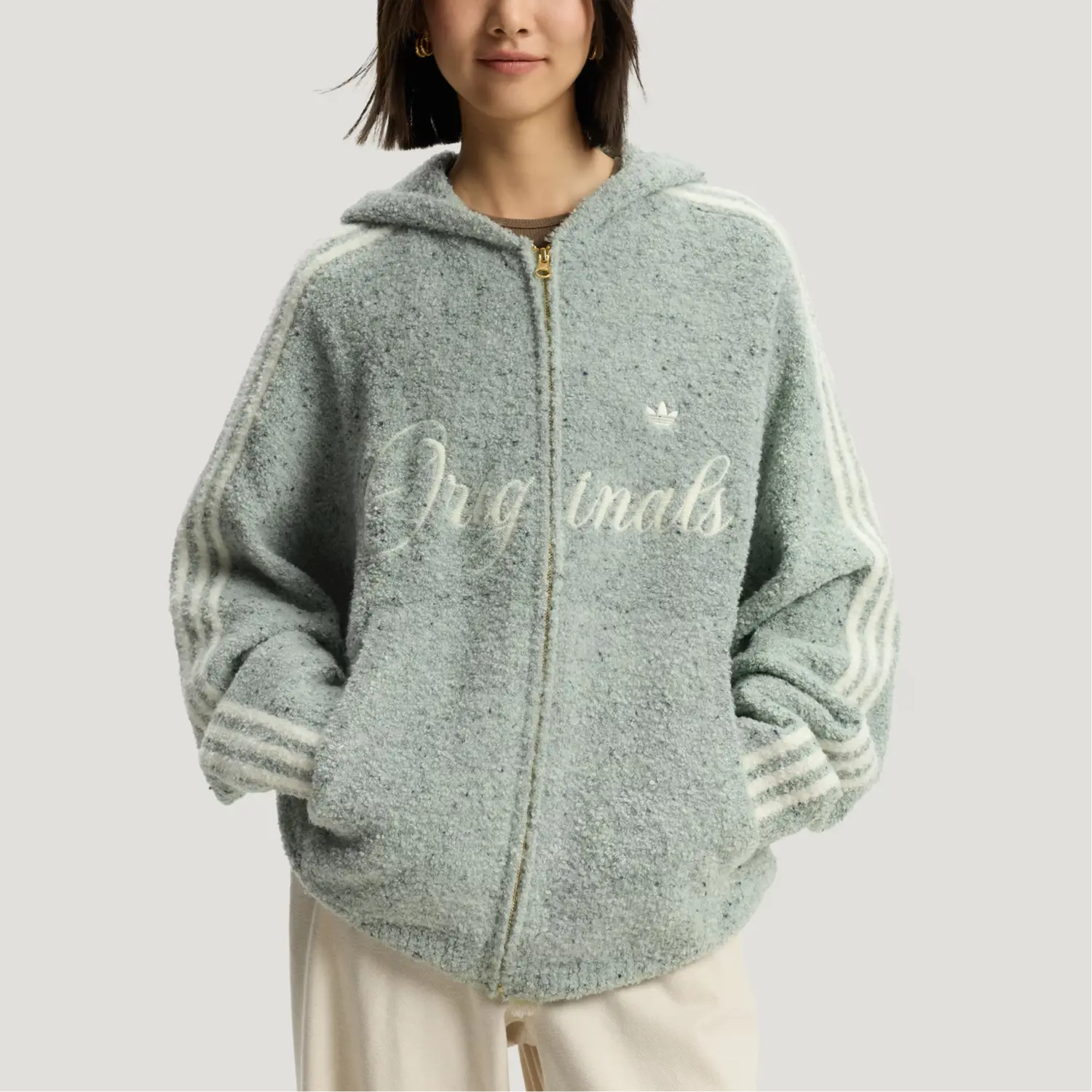 Куртка с капюшоном FW25 CRAFTED JACKET Unisex Adidas Originals, linen зеленый — фото 4