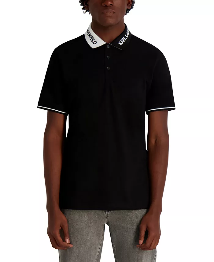 

Мужская поло с воротником Karl Lagerfeld Paris, черный