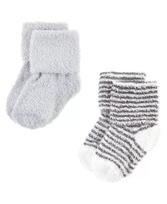 Детские носки Hudson Cozy Chenille для новорожденных и малышей, серые в полоску, 8 пар, размер 12-24 месяца Hudson Baby, серый — фото 3