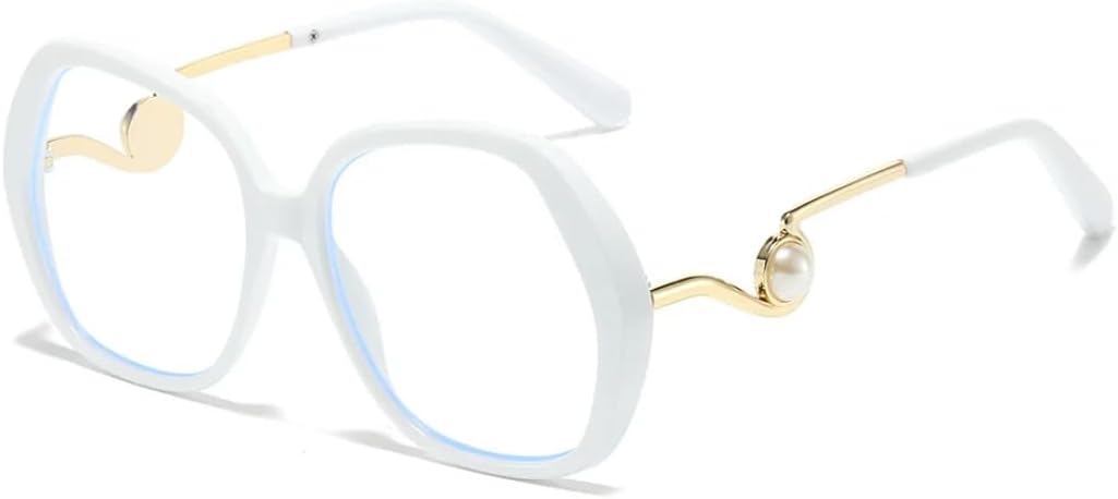 

Женские солнцезащитные очки с многоугольными боковыми жемчужными вставками и металлической оправой неправильной геометрической формы, с аксессуарами на дужках TVTBBVV, 3247-c7 Blue Light