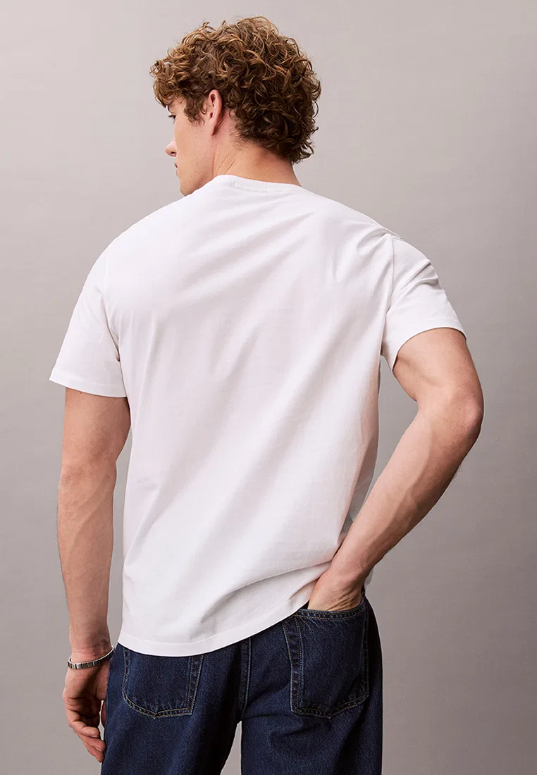 Футболка с коротким рукавом, классический крой, Calvin Klein Jeans, ярко-белый — фото 2